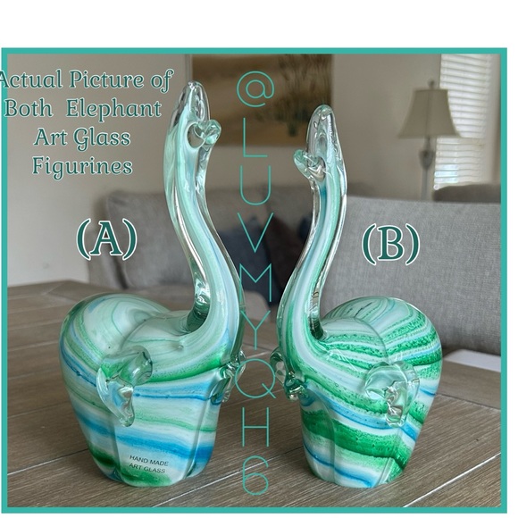 Elegant Art Glass Elephant Figurine - Picture 3 of 4